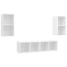Meubles TV muraux 4 pcs Blanc Bois d'ingénierie 615852615852