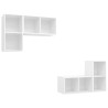 Meubles TV muraux 4 pcs Blanc Bois d'ingénierie 615854615854