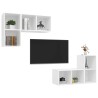 Meubles TV muraux 4 pcs Blanc Bois d'ingénierie 615854615854