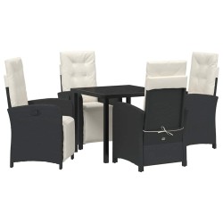 Ensemble de salle à manger pour jardin 5 pcs Noir polyrotin 615857615857