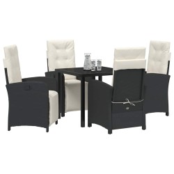 Ensemble de salle à manger pour jardin 5 pcs Noir polyrotin 615857615857