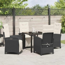 Ensemble de salle à manger pour jardin 5 pcs Noir polyrotin 615857615857