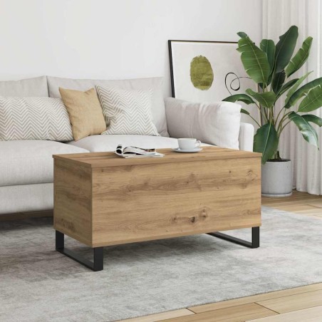 Table basse chêne artisanal 90x44,5x45 cm bois d'ingénierie 615860615860