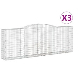 Paniers à gabions arqués 3 pcs 400x50x140/160 cm Fer galvanisé 615862615862