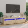 Meubles TV 2 pcs avec lumières LED Chêne sonoma 75x35x40 cm 615864615864