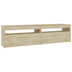 Meubles TV 2 pcs avec lumières LED Chêne sonoma 75x35x40 cm 615864615864