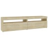 Meubles TV 2 pcs avec lumières LED Chêne sonoma 75x35x40 cm 615864615864