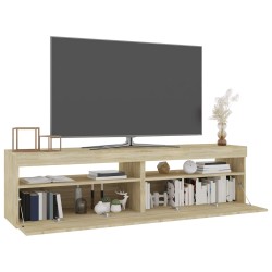 Meubles TV 2 pcs avec lumières LED Chêne sonoma 75x35x40 cm 615864615864