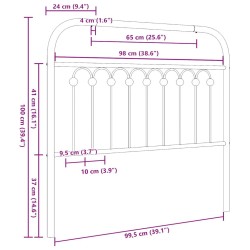 Tête de lit de remplacement métal blanc 100 cm 615867615867