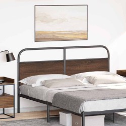 Tête de lit de remplacement chêne marron 160 cm acier et bois d'ingénierie 615868615868