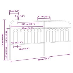 Tête de lit de remplacement métal blanc 200 cm 615869615869