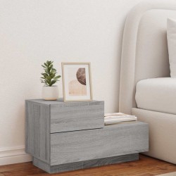 Table de chevet avec lumières LED sonoma gris 70x36x40,5 cm 615873615873