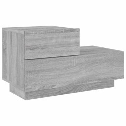 Table de chevet avec lumières LED sonoma gris 70x36x40,5 cm 615873615873