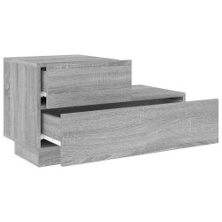 Table de chevet avec lumières LED sonoma gris 70x36x40,5 cm 615873615873