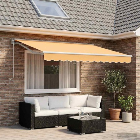 Auvent rétractable Sable 3,5 x 2 m Polyester et Aluminium 615875615875