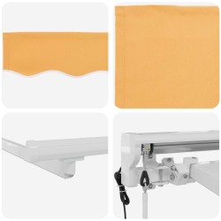 Auvent rétractable Sable 3,5 x 2 m Polyester et Aluminium 615876615876