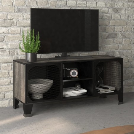 Meuble TV Gris 105x36x47 cm Métal et MDF 615877615877