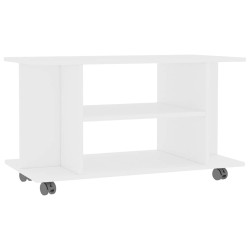 Meuble TV avec roulettes blanc 80x40x45 cm bois d'ingénierie 615879615879