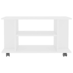 Meuble TV avec roulettes blanc 80x40x45 cm bois d'ingénierie 615879615879