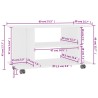 Meuble TV avec roulettes blanc 80x40x45 cm bois d'ingénierie 615879615879