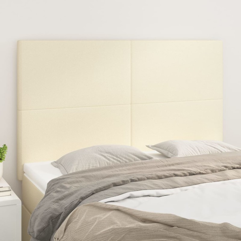 Tête de lit Crème 144x5x118/128 cm Similicuir 615880615880