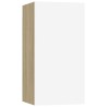 Meuble TV Blanc et chêne sonoma 30,5x30x60 cm Bois d’ingénierie 615888615888