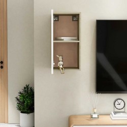 Meuble TV Blanc et chêne sonoma 30,5x30x60 cm Bois d’ingénierie 615888615888