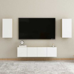 Meuble TV Blanc et chêne sonoma 30,5x30x60 cm Bois d’ingénierie 615888615888