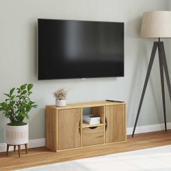 Meuble TV avec tiroir ODDA 79x24x40 cm bois massif pin 615896615896