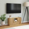 Meuble TV avec tiroir ODDA 79x24x40 cm bois massif pin 615896615896