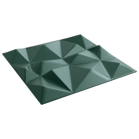 Panneaux muraux 12 pcs Vert Diamant 50 x 50 cm Mousse XPS 615897615897