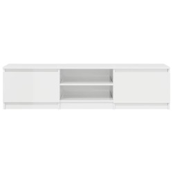 Meuble TV blanc brillant 140x40x35,5 cm bois d'ingénierie 615900615900