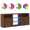 Meuble TV avec lumières LED Chêne marron 120x30x50 cm 615905615905