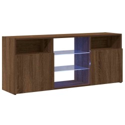 Meuble TV avec lumières LED Chêne marron 120x30x50 cm 615905615905