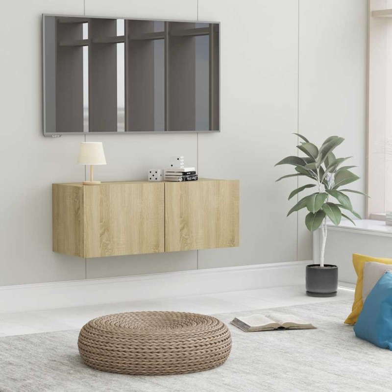 Meuble TV Chêne sonoma 80x30x30 cm Bois d’ingénierie 615917615917