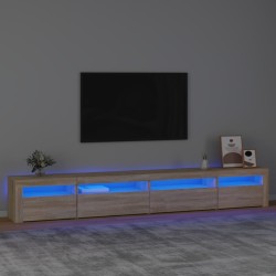 Meuble TV avec lumières LED Chêne sonoma 270x35x40 cm 615933615933