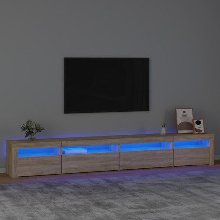 Meuble TV avec lumières LED Chêne sonoma 270x35x40 cm 615933615933