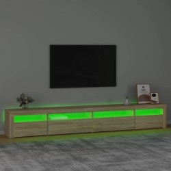 Meuble TV avec lumières LED Chêne sonoma 270x35x40 cm 615933615933