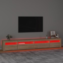 Meuble TV avec lumières LED Chêne sonoma 270x35x40 cm 615933615933