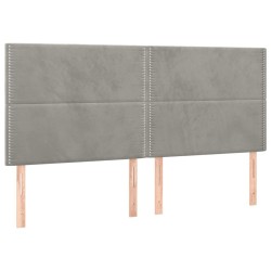 Tête de lit Gris clair 200x5x118/128 cm Velours 615937615937