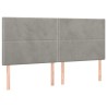 Tête de lit Gris clair 200x5x118/128 cm Velours 615937615937