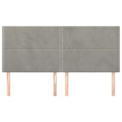 Tête de lit Gris clair 200x5x118/128 cm Velours 615937615937