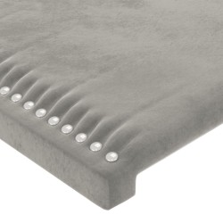 Tête de lit Gris clair 200x5x118/128 cm Velours 615937615937
