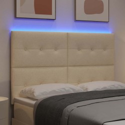 Tête de lit LED avec bandes LED Crème 144 cm tissu 615938615938