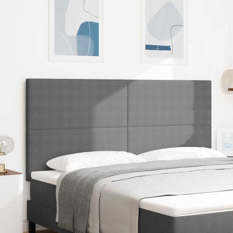 Tête de lit LED Gris clair 180 cm Tissu en velours côtelé 615944615944