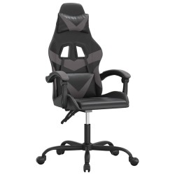 Chaise de jeu pivotante Noir et gris Similicuir 615955615955