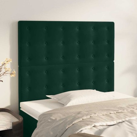 Tête de lit Vert foncé 80x5x118/128 cm Velours 615968615968