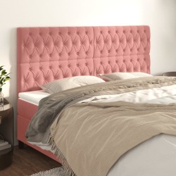 Tête de lit Rose 200x7x118/128 cm Velours 615970615970