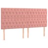 Tête de lit Rose 200x7x118/128 cm Velours 615970615970