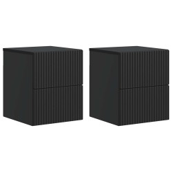 Cabinet de chevet mural 2 pcs Noir 33 x 34,5 x 40 cm 615972615972